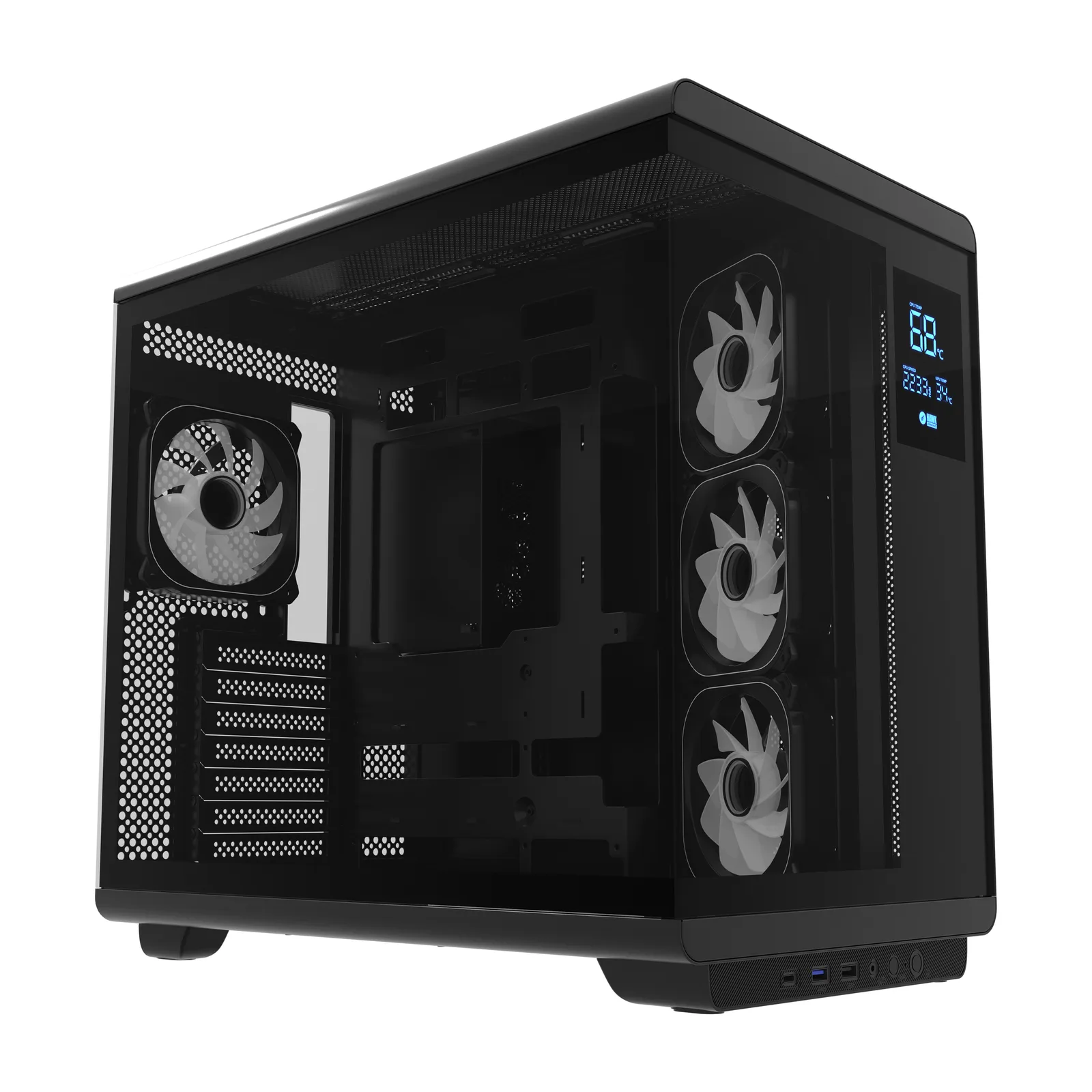 HC710 850W 80+ Bronze ARGB Akvaryum ATX Mid Tower Siyah 1