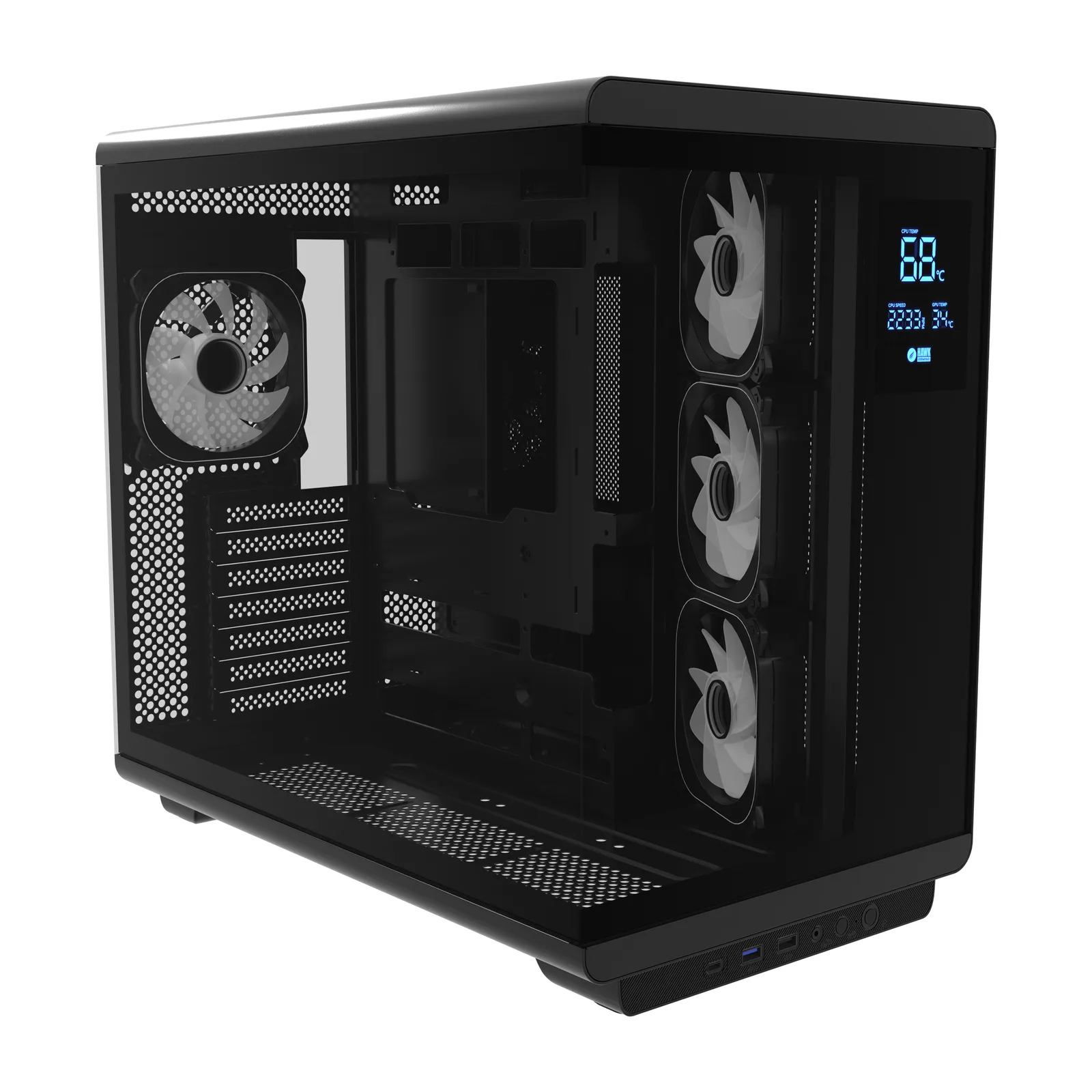 HC710 850W 80+ Bronze ARGB Akvaryum ATX Mid Tower Siyah 7