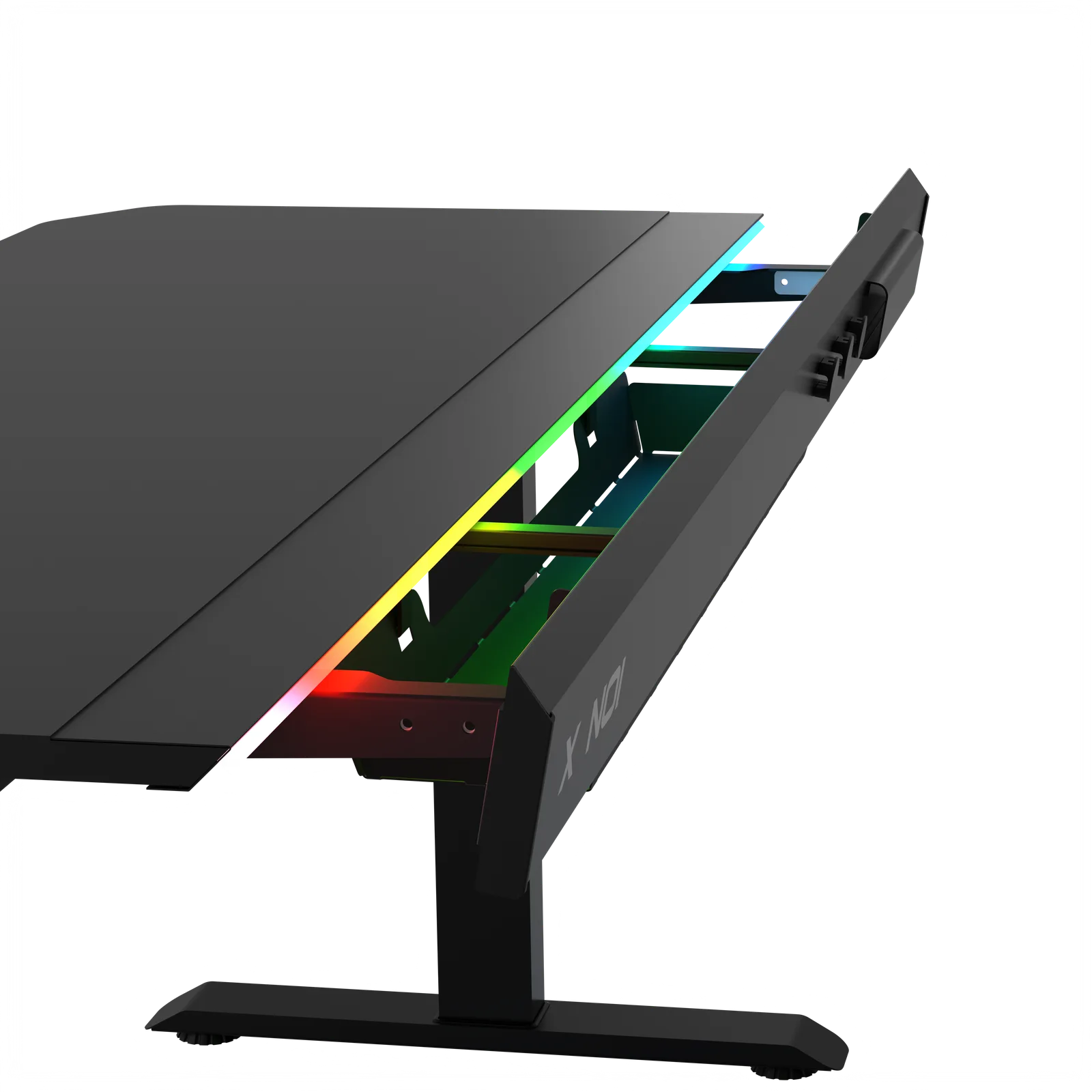 ION X ذو المحركات المزدوجة قابل لتعديل الارتفاع RGB 160x80 أسود مكتب العمل و 6